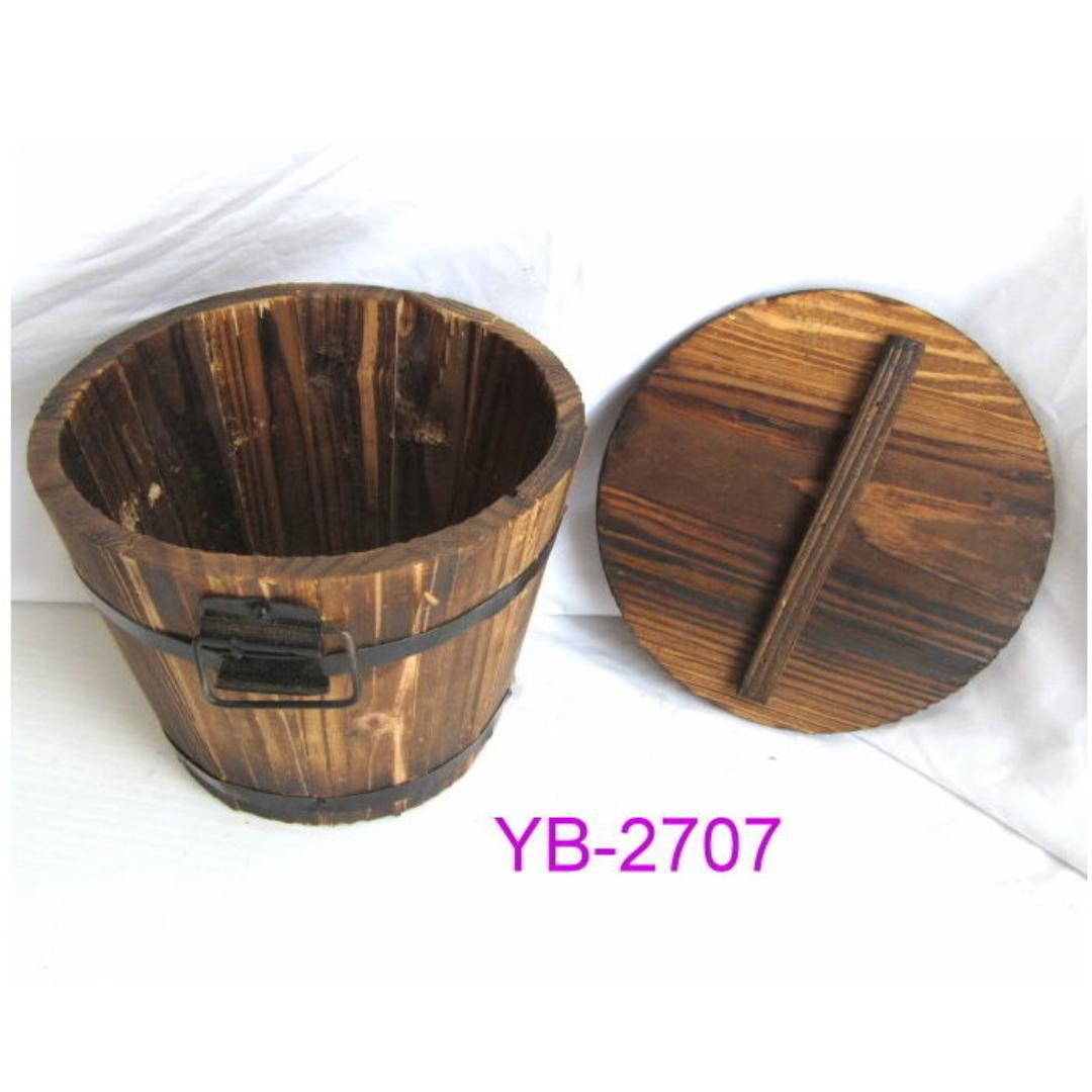 YB-2707 矮木桶擺飾-含蓋子